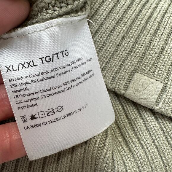 Lululemon Cashlu Sage Green Knit Cardigan Drop Shoulder Sweater Sz: XL - Picture 7 of 8